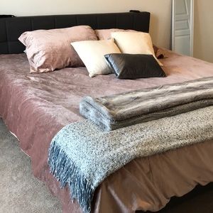 West elm velvet duvet cover and sham